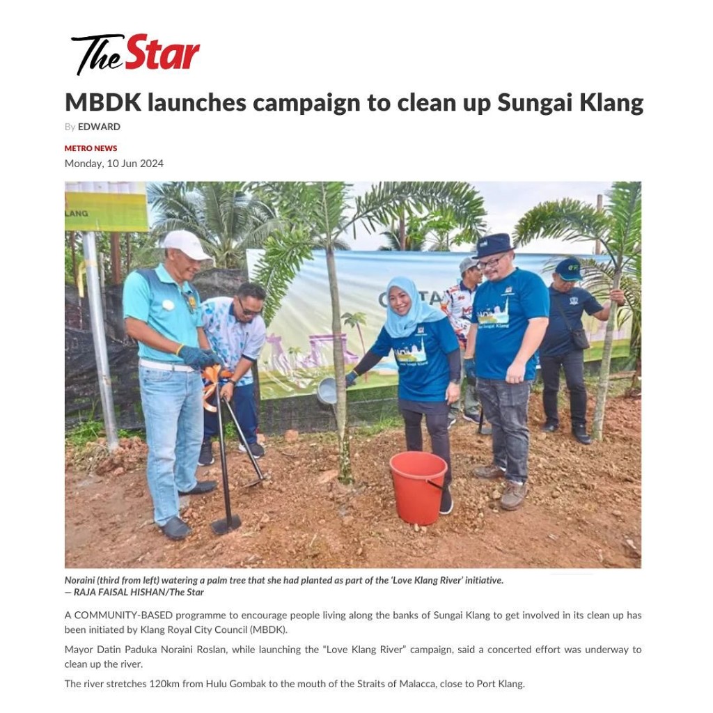 MBDK Launches Campaign To Clean Up Sungai Klang